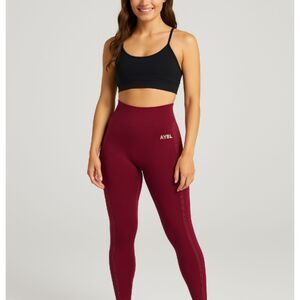AYBL Women’s Reflex Seamless Leggings Burgundy Red High Waist Workout Gym M